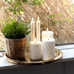 LED Rillet S�t � 6 dele � Hvid med fjernbetjening