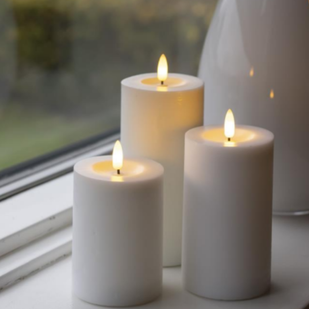 LED blockljus, vit, 3-pack inkl.fj�rrkontroll