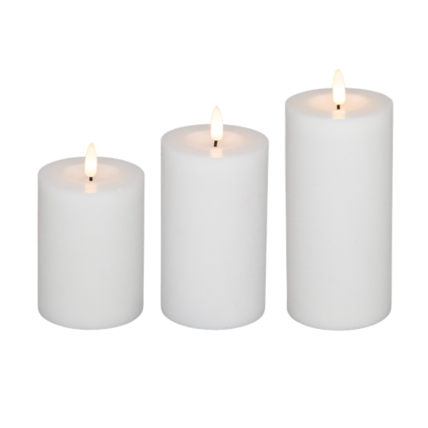 LED blockljus, vit, 3-pack inkl.fj�rrkontroll