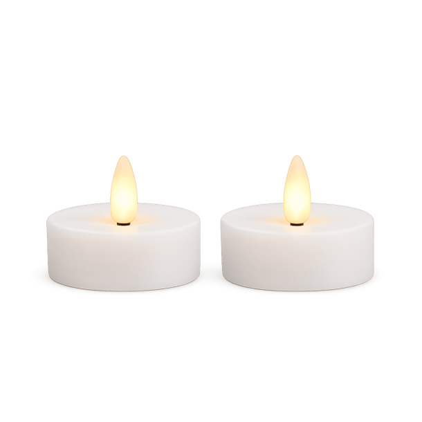LED Fyrfadslys i Stearin � 2 stk. � �7 cm