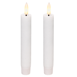 LED kronelys, 11 cm, hvid, 2 stk.