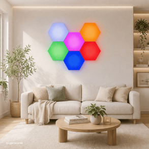 LED touch v�ggbelysning, 6 st ljuspaneler med fj�rrkontroll