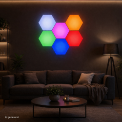 LED touch v�ggbelysning, 6 st ljuspaneler med fj�rrkontroll