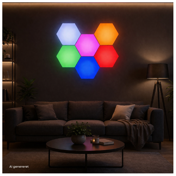 LED touch v�ggbelysning, 6 st ljuspaneler med fj�rrkontroll