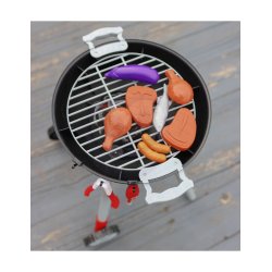 Leksaksgrill f�r barn med ljus och ljud � grillmat och tillbeh�r
