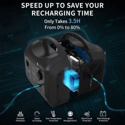 Lippa Power Station 595 Wh - Sort