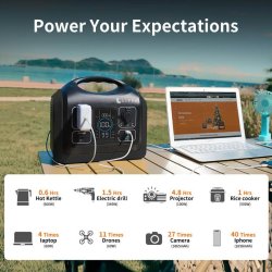 Lippa Power Station 595 Wh - Sort