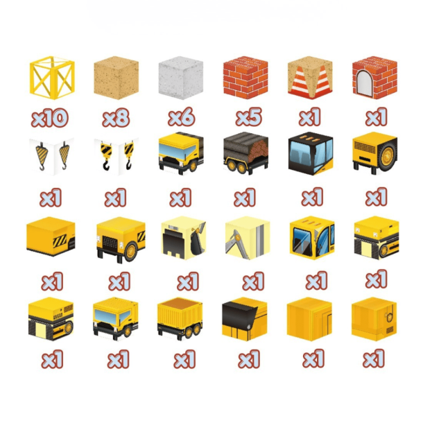 MagCubes Byggeplads 49 Dele � Magnetiske Byggeklodser med Kraner og Lastbiler