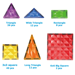Magnetic Tiles byggesæt, 100 stk