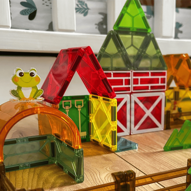 Magnetic Tiles Bondeg�rd 30 dele � Magnetiske Byggeklodser med Bondeg�rdsdyr