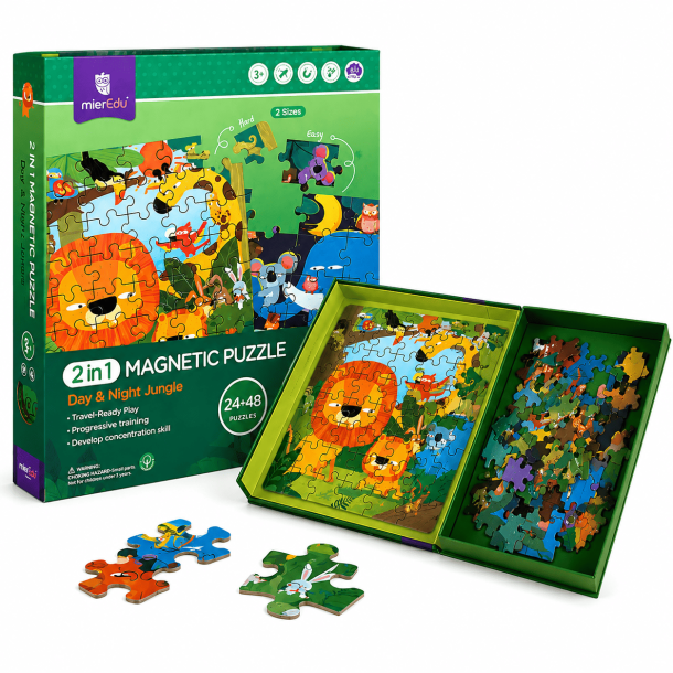 Magnetiskt Pussel f�r Barn � Skogens Djur | MierEdu