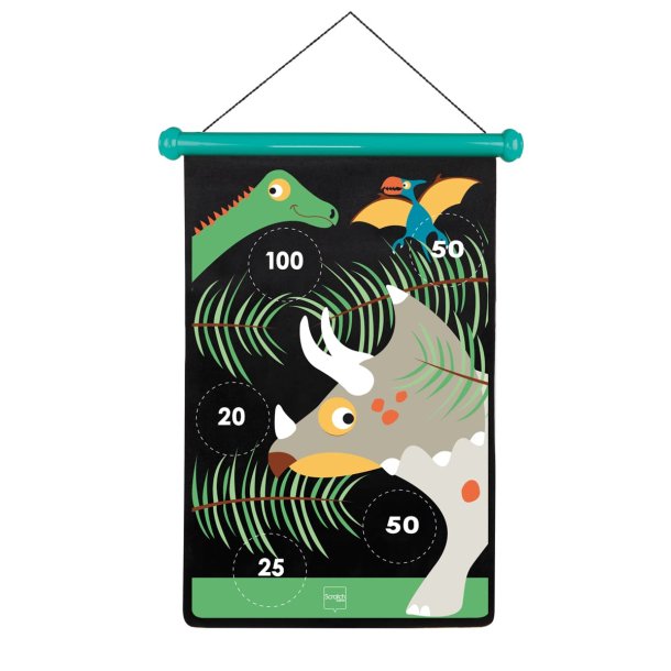 Magnetiskt dartspel med dinosaurier � barnv�nlig dart med 6 pilar