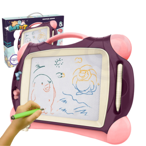 Magnetisk ritbr�da med penna och st�mplar - rosa