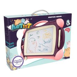 Magnetisk ritbr�da med penna och st�mplar - rosa
