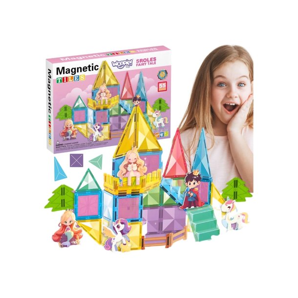 Magnetiske Byggeklodser Eventyrslot � 55 Dele