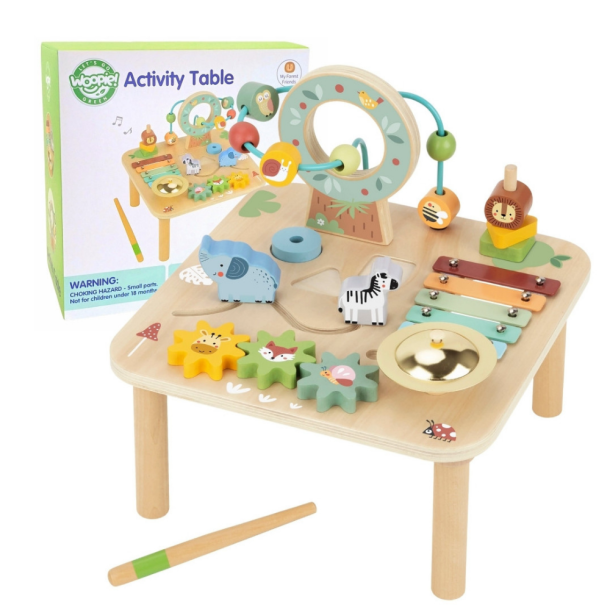Montessori aktivitetsbord 5-i-1 � musik, sinnen och motorik
