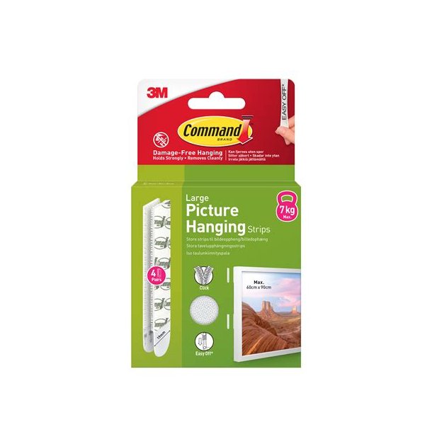 3M Command Strips hvide store 4 st