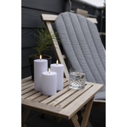 LED bloklys - udendørs, hvid, 3-pak, inkl. fjernbetjening