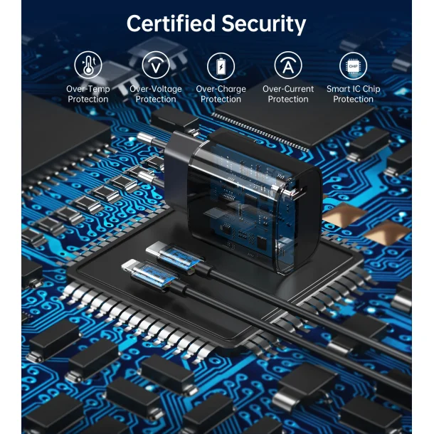 Choetech USB-C PD vgoplader, 20W, sort