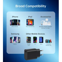 Choetech USB-C PD vgoplader, 20W, sort