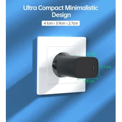 Choetech USB-C PD vgoplader, 20W, sort