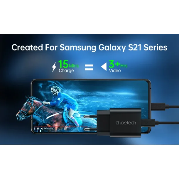Choetech USB-C PD vgoplader, 25W, sort