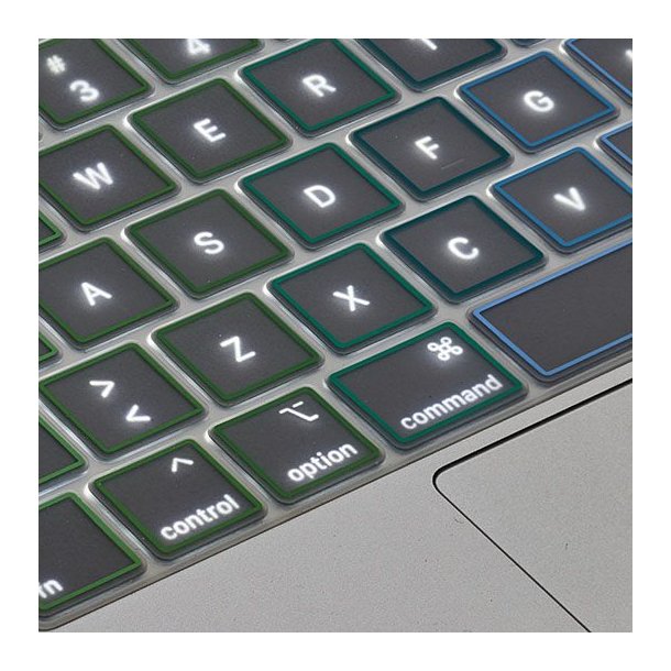 Philbert Tastaturcover til MacBook Pro 13-16" (2019-2022) - Transparent/Regnbue