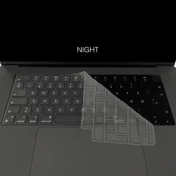 Philbert Tastaturcover til MacBook Pro &amp; Air 13-14-16" (2021-2022) - Transparent/Sort