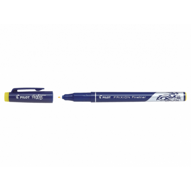 Pilot Frixion Fineliner 1,3 Udviskbar Kuglepen, 12 stk, Gul