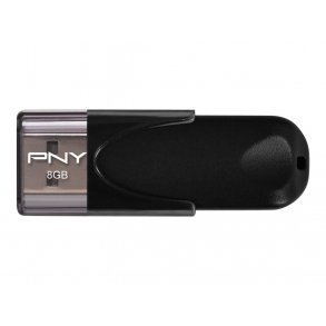 USB ngle 2.0 - PNY Attache 4, 8GB, sort