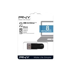 USB ngle 2.0 - PNY Attache 4, 8GB, sort