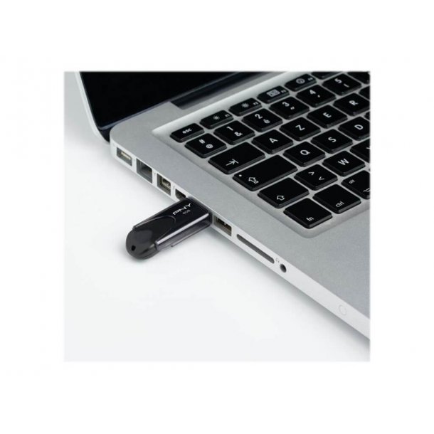USB ngle 2.0 - PNY Attache 4, 8GB, sort