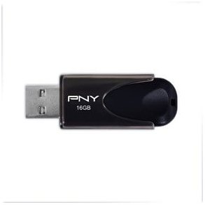 USB ngle 2.0 - PNY Attache 4, 16GB, sort