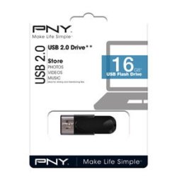 USB ngle 2.0 - PNY Attache 4, 16GB, sort
