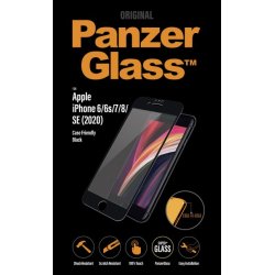 PanzerGlass skrmbeskyttelse iPhone SE (2020)/8/7/6 - sort, Case Friendly