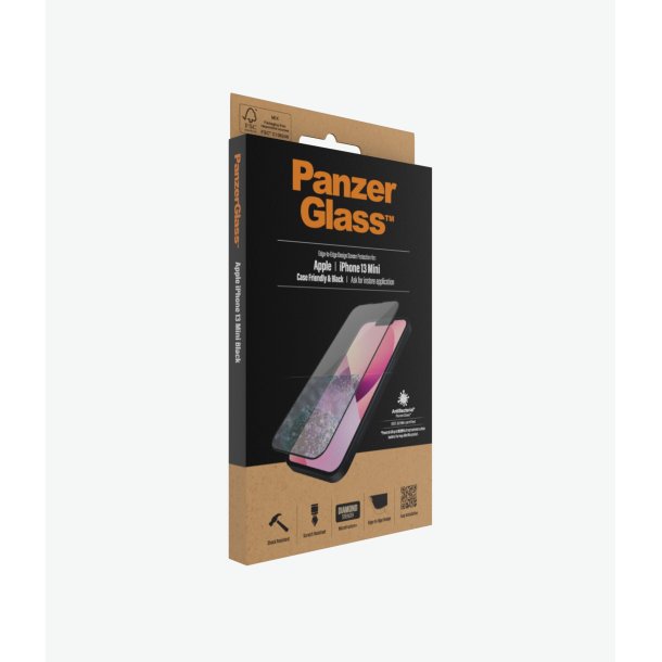 PanzerGlass skrmbeskyttelse iPhone 13 Mini - sort