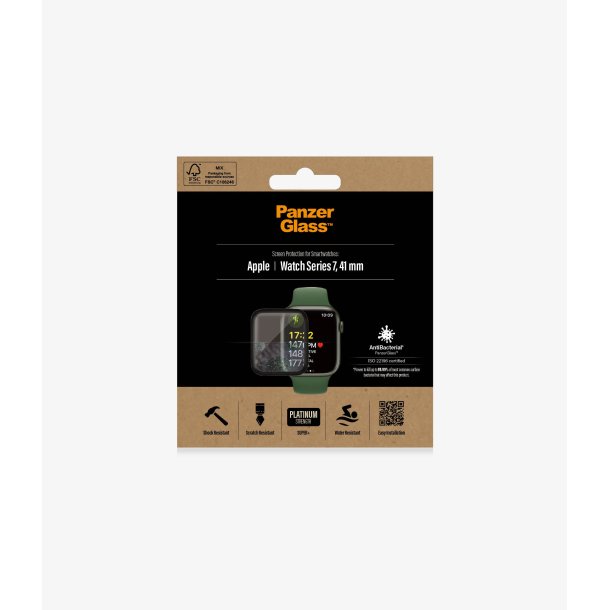 PanzerGlass skrmbeskyttelse Apple Watch Series 7 - 41 mm, sort