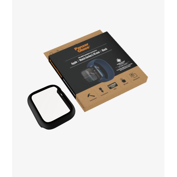 PanzerGlass skrmbeskyttelse Apple Watch Series 7 - 45 mm, sort