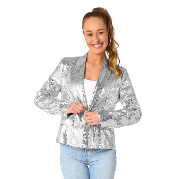 Paillet blazer s�lv � festjakke dame