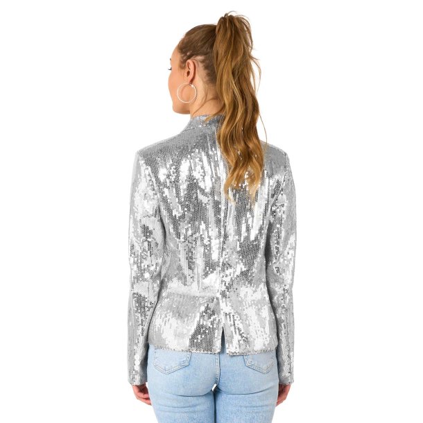 Paillet blazer s�lv � festjakke dame
