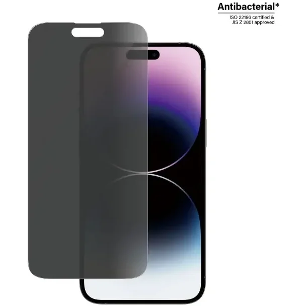 PanzerGlass skrmbeskyttelse iPhone 14 Pro Max - Privacy, antibakteriel