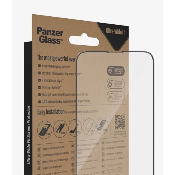PanzerGlass skrmbeskyttelse iPhone 14 Plus/13 Pro Max - Ultra-Wide Fit, antibakteriel