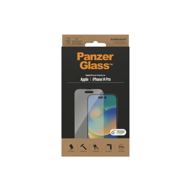 PanzerGlass skrmbeskyttelse iPhone 14 Pro - Privacy, antibakteriel