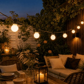 Party Lighting LED ljusslinga med 20 LED, 11 m, vit