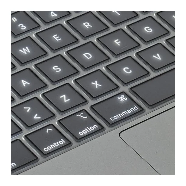 Philbert Tastaturcover til MacBook Pro &amp; Air 13-14-16" (2021-2022) - Transparent/Sort