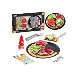 Pizzaset f�r barn � restauranglek med pizza och 30 delar