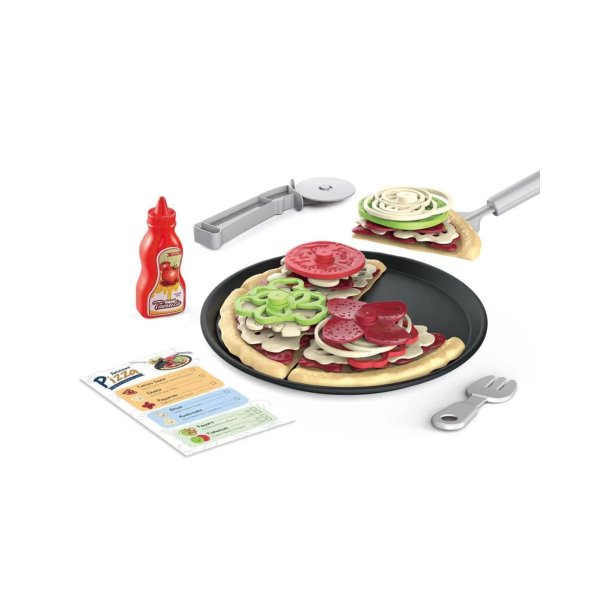 Pizzaset f�r barn � restauranglek med pizza och 30 delar