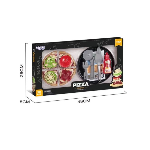Pizzaset f�r barn � restauranglek med pizza och 30 delar