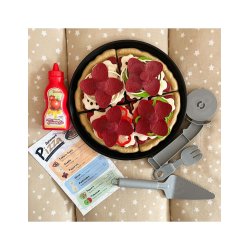 Pizzaset f�r barn � restauranglek med pizza och 30 delar