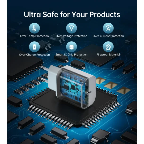 Choetech USB-C PD vgoplader, 20W, hvid